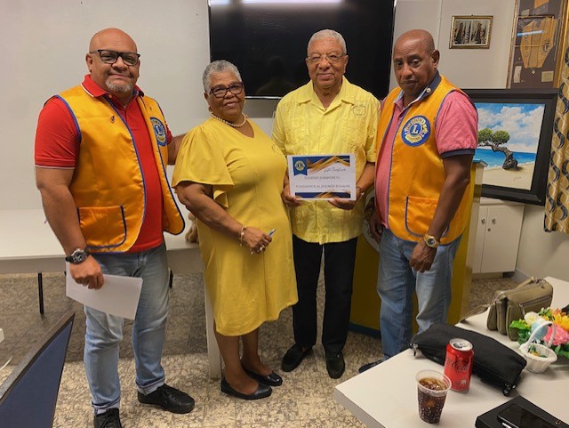 BONAIRE LIONS CLUB TA EKSTENDÉ SU PROFUNDO APRESIO NA FUNDASHON ALZHEIMER BONAIRE
