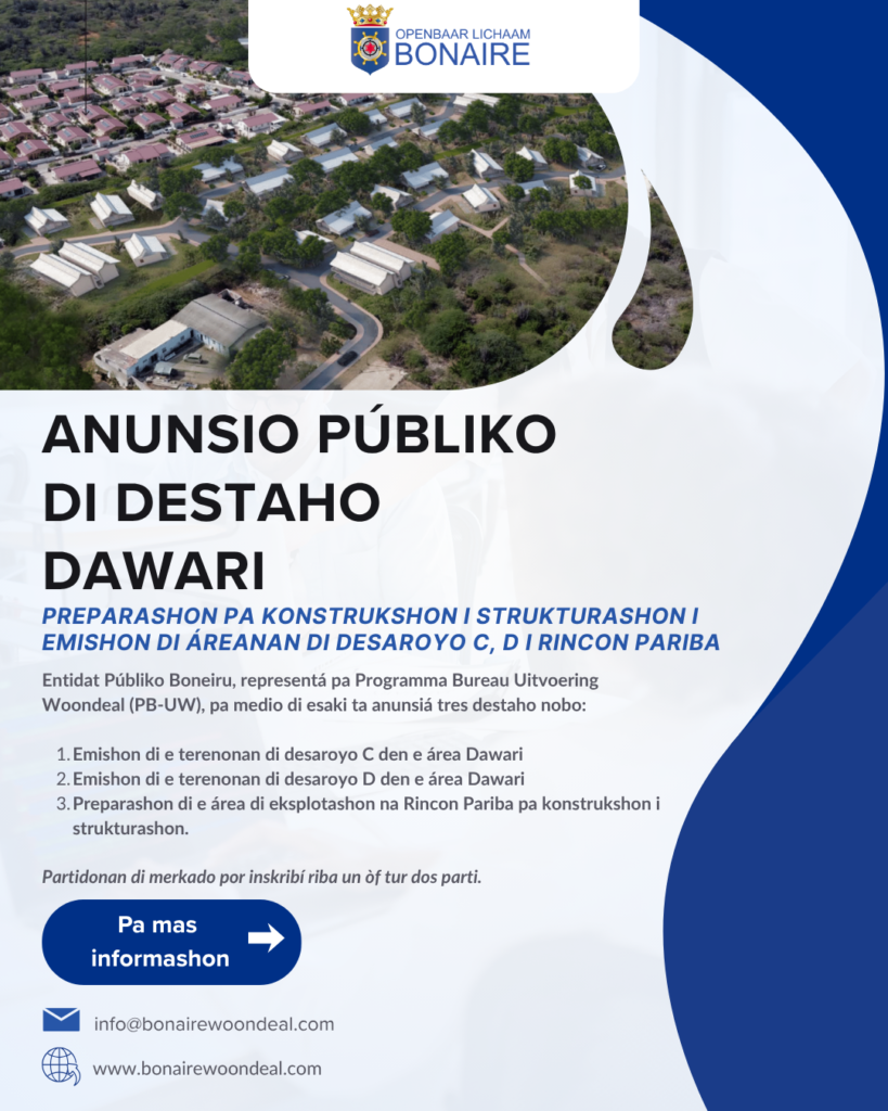 ANUNSIO PÚBLIKO DI DESTAHO DAWARI : PREPARASHON PA KONSTRUKSHON I STRUKTURASHON I EMISHON DI ÁREANAN DI DESAROYO C, D I RINCON PARIBA