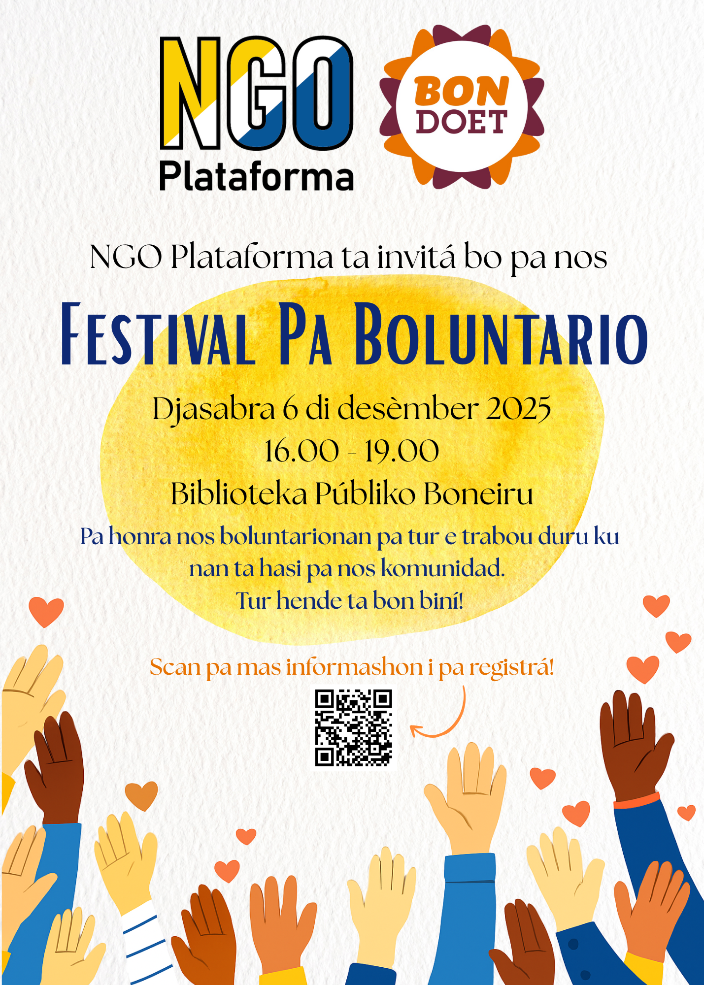 FESTIVAL DI BOLUNTARIO 2025, ORGANISÁ PA NGO PLATAFORMA BONEIRU.