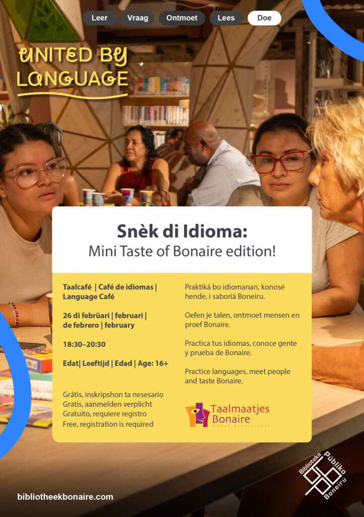 21–27 DI FEBRÜARI: BIBLIOTEKA PÚBLIKO BONEIRU TA SELEBRÁ MULTILINGWISMO KU VÁRIOS AKTIVIDAT GRÁTIS